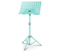 MotiveTech Supporto per Spartiti Musicale a Treppiede Portatile Supporto per Spartiti con Vassoio Traforato Antiscivolo Studenti di Musica, Concerti, Professionale, Blu Menta Laccato