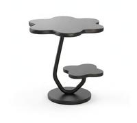 MotiveTech Tavolino da Divano Base Tonda Compatto Mobile per Vicino Al Letto, Nero Avanzato