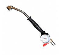 MotiveTech Ugello di Gonfiaggio con Manometro in Metallo Strumento di Gonfiaggio Manuale con Leva Preciso per Meccanici, Officine, Manutenzione le, Stile A