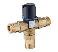 MotiveTech Valvola Termostatica Regolabile Corpo in Ottone Robusto, Valvola di Miscelazne Calda e Fredda, per Impianto Idraulico,