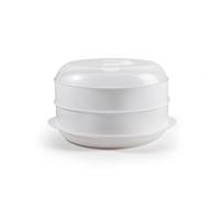 MotiveTech Vaporiera da Microonde Sovrapponibili Vaporiera con Coperchio Pratico Contenitore per Single, Cucina, L, 2 Layer