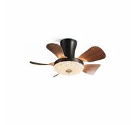 MotiveTech Ventilatore da Soffitto Lampadario Ventilatore Plafoniera Luce Led Corpo in Pale Effetto Legno Silenzioso 2 in 1, 28 Pollici, style to 4