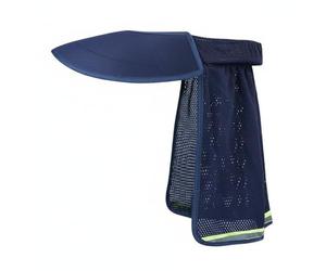 MotiveTech Visiera da Costruzione per Casco Parasole per Casco Tenda Collo Schermo Antipolvere Copertura Completa con Collo E Riflessi a Bassa Luce Rete, Blu Scuro, Versione Estesa