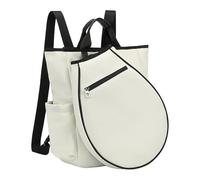 MotiveTech Zaino da Tennis Borsone Multifunzione Porta Racchette Pickleball Borsa da Palestra in Tessuto Poliestere con Spallacci Comodi Adatto Libero, Bianco