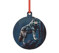 Motivi di lupo disegnano ornamenti natalizi versatili, trasparenti per albero, decorazione autunnale di Halloween, decorare l'albero di Natale