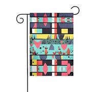 Motivi geometrici Bandiera Decorazione Esterna, Giardino Appeso Bandiera, Piccola Bandiera da Giardino, Bandiera Inverno Natale Outdoor 30,5 x 45,7 cm