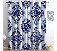 Motivi Geometrici Minimalisti Tende Oscuranti Termiche Isolanti - Ridurre Il Rumore, Termiche Isolanti per Camera da Letto - 2 Pannelli per camera da letto soggiorno, Azzurro, 183 x 214 cm