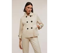 Motivi Linen Blend Canvas Pea Coat Beige Taglia: 32 | Blazers Outlet | Donna | Marrone