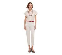 Motivi: Pantaloni Carrot Rianne in Cotone Bianco. 46 Stagione Primavera Estate 2025.
