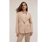 Motivi Single-breasted Linen-blend Blazer Beige Taglia: 42 | Blazers Outlet | Donna | Marrone