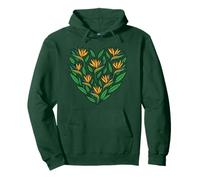 Motivo a cuore con fiore uccello del paradiso sudafrica Felpa con Cappuccio
