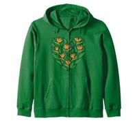 Motivo a cuore con fiore uccello del paradiso sudafrica Felpa con Cappuccio