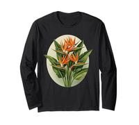 Motivo a Cuore con Fiore Uccello del Paradiso sudafrica Maglia a Manica