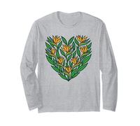 Motivo a cuore con fiore uccello del paradiso sudafrica Maglia a Manica