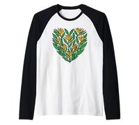 Motivo a cuore con fiore uccello del paradiso sudafrica Maglia con Maniche Raglan