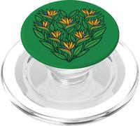 Motivo a cuore con fiore uccello del paradiso sudafrica PopSockets PopGrip per MagSafe