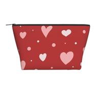 Motivo a cuore di San Valentino, Borsa da toilette Borsa per trucco Borsa per cosmetici Borsa da toilette da viaggio portatile