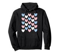 Motivo a Cuori Trans Pride Felpa con Cappuccio