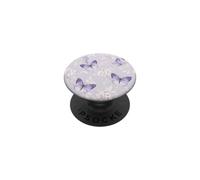 Motivo a farfalla e fiore viola lavanda PopSockets PopGrip Adesivo