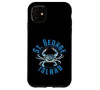 Motivo a forma di granchio blu di St. George Island, Florida Custodia per iPhone 11