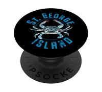 Motivo a forma di granchio blu di St. George Island, Florida PopSockets PopGrip Adesivo