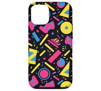 Motivo a forma di lettera in grassetto nero anni '80 e '90 Custodia per iPhone 12/12 Pro