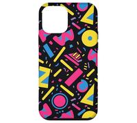 Motivo a forma di lettera in grassetto nero anni '80 e '90 Custodia per iPhone 12 mini