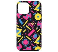 Motivo a forma di lettera in grassetto nero anni '80 e '90 Custodia per iPhone 12 Pro Max