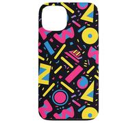 Motivo a forma di lettera in grassetto nero anni '80 e '90 Custodia per iPhone 13