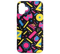 Motivo a forma di lettera in grassetto nero anni '80 e '90 Custodia per iPhone 16 Plus