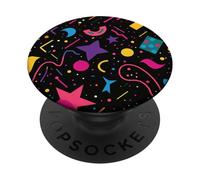 Motivo a forma di stella retrò anni '80 e '90, colore: rosa foglia di PopSockets PopGrip Adesivo