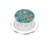 Motivo a mosaico costiero con conchiglie oceano onde marine PopSockets PopGrip per MagSafe
