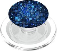 Motivo a mosaico quadrato blu PopSockets PopGrip per MagSafe