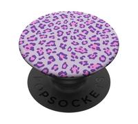 Motivo a pelle di ghepardo con stampa leopardata viola e lavanda rosa PopSockets PopGrip Adesivo