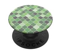 Motivo a quadrifoglio marocchino verde PopSockets PopGrip Adesivo