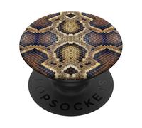 Motivo a squame di rettile naturale in pitone con motivo a pelle di serpente PopSockets PopGrip Adesivo
