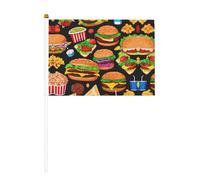 Motivo alimentare Stampa divertente Bandiera portatile, compatta e leggera, adatta per sfilate, eventi e supporto per i fan