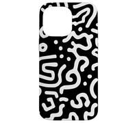 Motivo astratto a contrasto in bianco e nero Custodia per iPhone 14 Pro Max