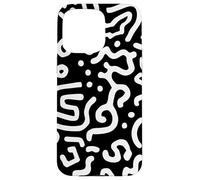 Motivo astratto a contrasto in bianco e nero Custodia per iPhone 15 Pro Max