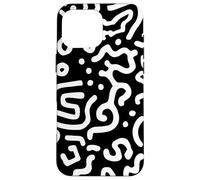 Motivo astratto a contrasto in bianco e nero Custodia per iPhone 16 Pro Max