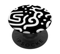 Motivo astratto a contrasto in bianco e nero PopSockets PopGrip Adesivo