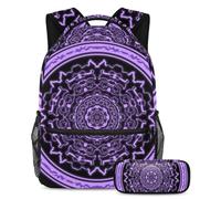 Motivo astratto conquista la classe con il nostro set di 2 zaini per bambini, zaino di grande capacità e astuccio per ragazzi ragazze adolescenti, Multicolore#02, B:29.4x20x40cm P:19x7.5x3.8cm, Zaini