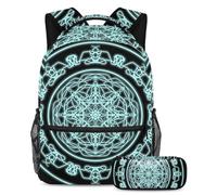 Motivo astratto conquista la classe con il nostro set di 2 zaini per bambini, zaino di grande capacità e astuccio per ragazzi ragazze adolescenti, Multicolore#06, B:29.4x20x40cm P:19x7.5x3.8cm, Zaini