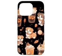 Motivo autunnale per cuccioli di cane, zucca, spezie, latte Custodia per iPhone 16 Pro