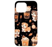 Motivo autunnale per cuccioli di cane, zucca, spezie, latte Custodia per iPhone 16 Pro Max