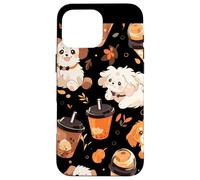 Motivo autunnale per cuccioli di cane, zucca, spezie, latte Custodia per iPhone 16 Pro Max