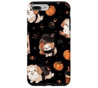 Motivo autunnale per cuccioli di cane, zucca, spezie, latte Custodia per iPhone 7 Plus/8 Plus