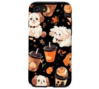 Motivo autunnale per cuccioli di cane, zucca, spezie, latte Custodia per iPhone SE (2020) / 7/8