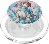 Motivo bassotto Toile a quadretti con fiocco e rose PopSockets PopGrip per MagSafe