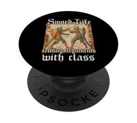 Motivo Bouhourt del Libro d'ore: lotta tra cavalieri e PopSockets PopGrip Adesivo